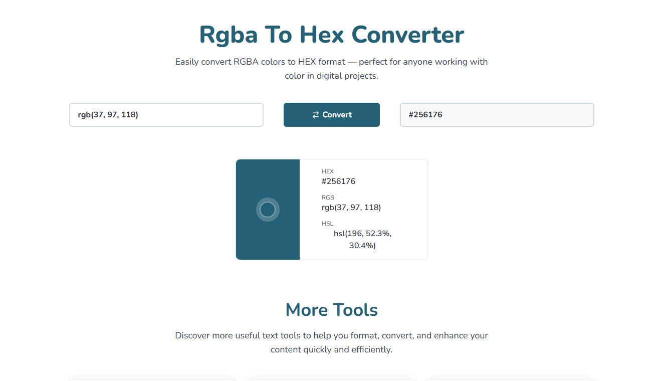Free RGBA to Hex Converter for Web Projects